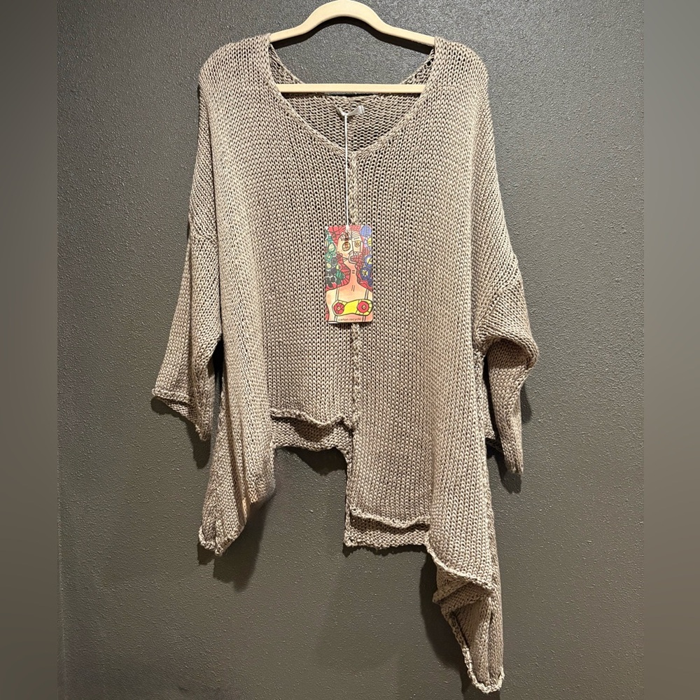Asymmetrical Oat Knit Sweater | NWT | Soft Neutral Layering